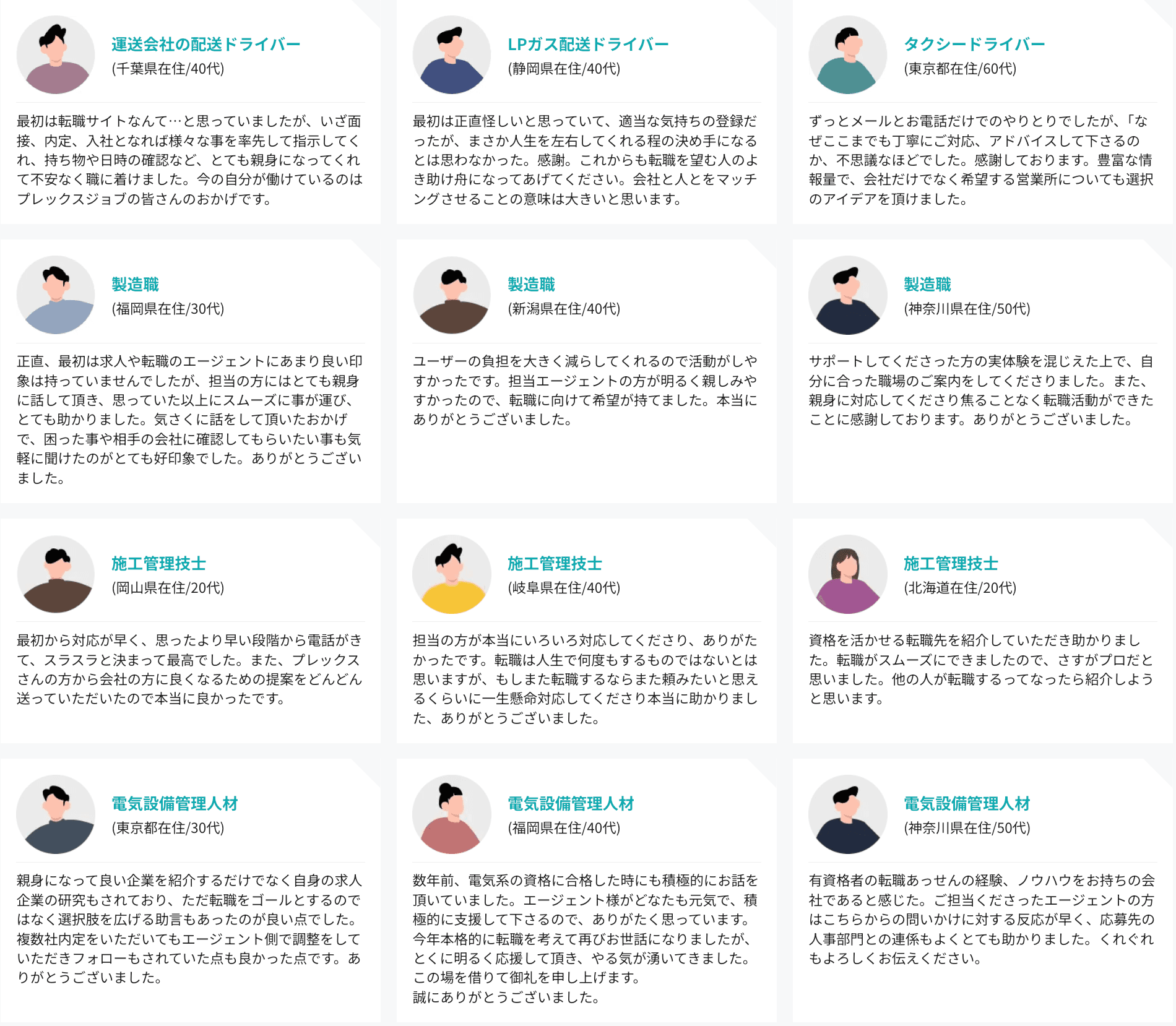 プレックスジョブを利用した方の声